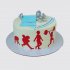 Белый торт на День Рождения мальчику со штангой №112789