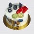 Белый торт со штангами и золотыми медалями №112796