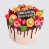 Нежный торт с цветами с надписью спасибо №112817