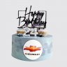 Торт на День Рождения белый Шевроле в праздничной упаковке №112900