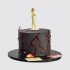 Черный торт с красными потеками и фигуркой SCP №112913