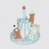 Праздничный торт мальчику на 1 годик с мишками и кубиками №112939