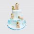 Двухъярусный торт мальчику на 2 года с мишками из мастики №112947