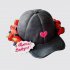Черный торт для девочки на 16 лет в виде кепки с ягодами №112971