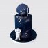 Черный торт космос на 3 года с космонавтом №112992