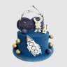 Торт в стиле космос на юбилей 10 лет с луной и планетами №112994