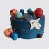 Классический торт космос с шарами из мастики №113003
