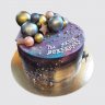 Торт вселенная с шарами и звездами из мастики №113022