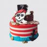 Шоколадный торт в форме пиратского сундука с деньгами №113031