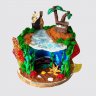Двухъярусный торт с пиратской символикой №113044