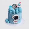 Классический торт с ракетой и шарами из мастики №113060