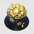 Черный торт с золотыми звездами и шарами №113073