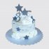 Нежный торт на 3 года со звездами в облаках №113076