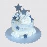 Белый торт с радужными звездами №113077