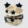 Белый торт с золотыми звездами с надписью №113080