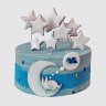 Торт с шарами и звездами из мастики №113082