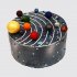 Черный торт солнечная система с планетами из мастики №113099