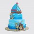 Двухъярусный торт кораблик с якорями №113109