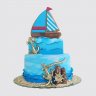 Торт на День Рождения мальчику с корабликом №113108