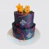 Двухъярусный торт в стиле Лазертаг на 8 лет №113148