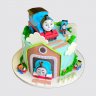 Торт с безе Паровозик Томас мальчику на 4 года №113220
