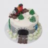 Торт на День Рождения мальчику Паровозик Томас со звездами из мастики №113224