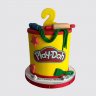 Торт мальчику на 4 года Плей До с радужными шариками №113239