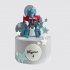 Классический торт роботы мальчику на 4 года со звездами из мастики №113250