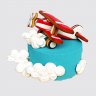 Классический торт на 7 лет самолетик в облаках №113305