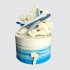 Классический торт на 7 лет самолетик в облаках №113305