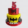 Торт на День Рождения с Супергероями из мастики №113313