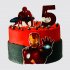 Черно-красный торт на 5 лет Супергерои №113315