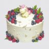 Белый детский торт с ягодами №113328