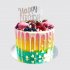 Детский торт на День Рождения с ягодами и макарунами №113330