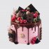 Детский торт с шоколадной глазурью на 8 лет с ягодами №113335