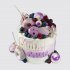 Праздничный детский торт для двоих на 6 лет с мороженным и ягодами №113336