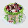 Детский торт с шоколадной глазурью и ягодами на 2 года №113340