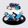 Черный торт мужчине на 28 лет на День Рождения с золотыми шарами №113355