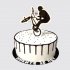 Белый торт с шоколадной глазурью на юбилей 10 лет мальчику Bmx №113357