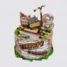 Торт на День Рождения 12 лет с самокатом из мастики №113394