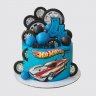 Торт на День Рождения мальчику Хот Вилс с машинками из мастики №113427