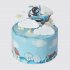 Голубой детский торт с зайцем в облаках №113450