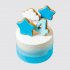 Классический голубой детский торт с цифрой 4 из пряника №113460