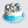 Голубой детский торт с ягодами №113464