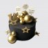 Черный торт с золотыми шарами юноше на День Рождения 16 лет №113469