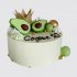 Классический белый торт с авокадо и короной для девочки 10 лет №113520
