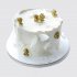 Белый торт с золотыми ангелами и перьями из мастики №113530