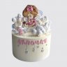 Двухъярусный торт ангел с цветами для девочки на 1 год №113539