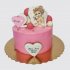 Розовый торт девочке на День ангела №113542