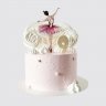 Двухъярусный торт балерина с белым лебедем из мастики №113550